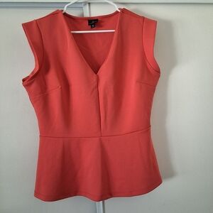 Worthington Coral Sleeveless Peplum Blouse Plus Size XL P